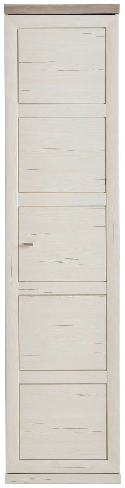 Schmaler Aktenschrank 5OH in Holzoptik, Frontalansicht