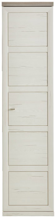 Schmaler Aktenschrank 5OH in Holzoptik, Frontalansicht