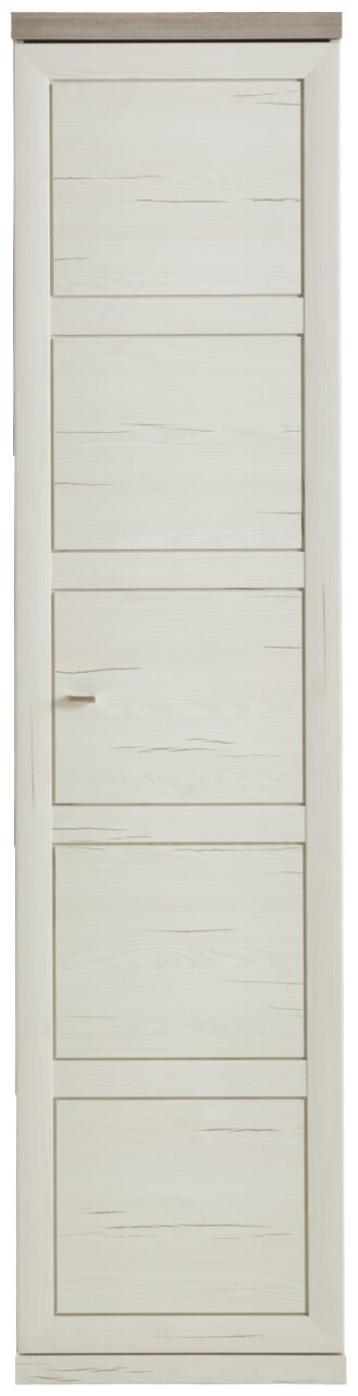 Schmaler Aktenschrank 5OH in Holzoptik, Frontalansicht