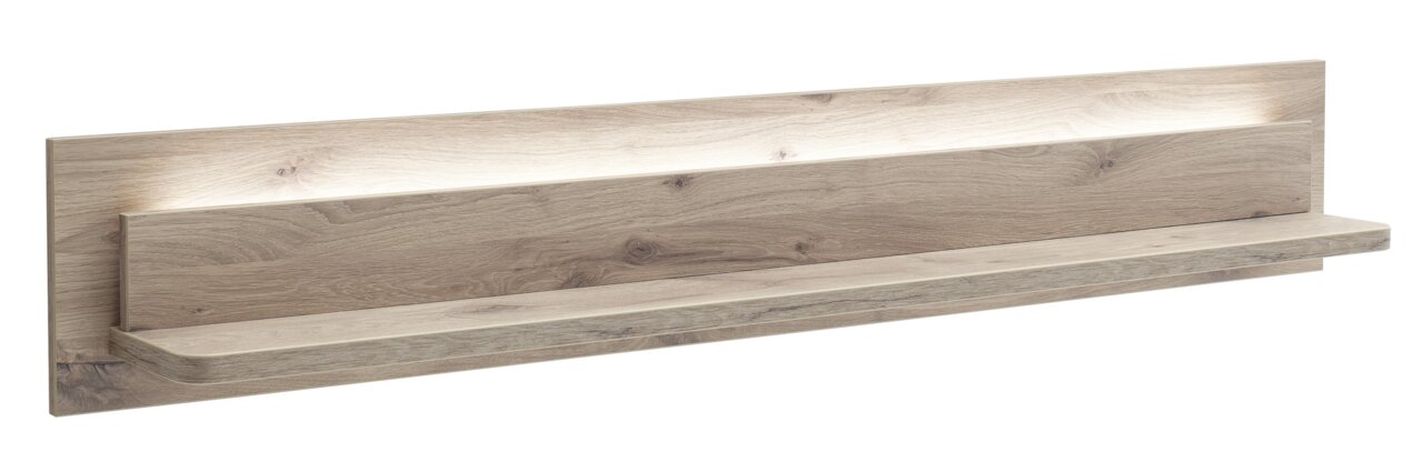 Zurbrüggen Wandplank Palermo Wandplank van licht hout met ingebouwde verlichting, zijaanzicht