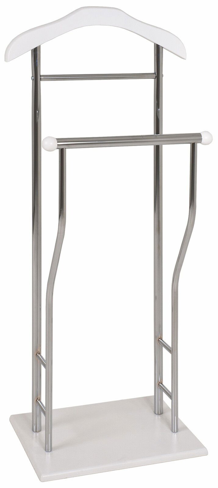 Herrendiener aus Metall und Holz in Frontalansicht