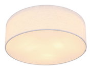 Runde Deckenleuchte mit Stoffschirm, Ansicht von unten