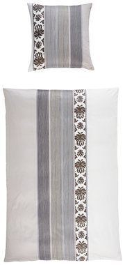 Bettwäsche-Set mit gestreiftem und floralem Muster, Draufsicht