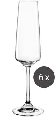 Sektglas 220ml aus einem 6er-Set, frontal abgebildet