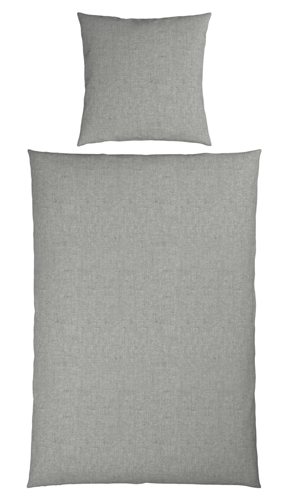 Graue Wendebettwäsche mit Kissenbezug, Draufsicht
