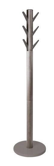 Moderner Garderobenständer aus Metall mit mehreren Haken, frontal abgebildet.