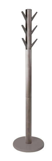 Moderner Garderobenständer aus Metall mit mehreren Haken, frontal abgebildet.
