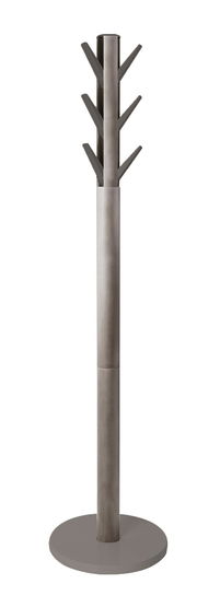 Moderner Garderobenständer aus Metall mit mehreren Haken, frontal abgebildet.