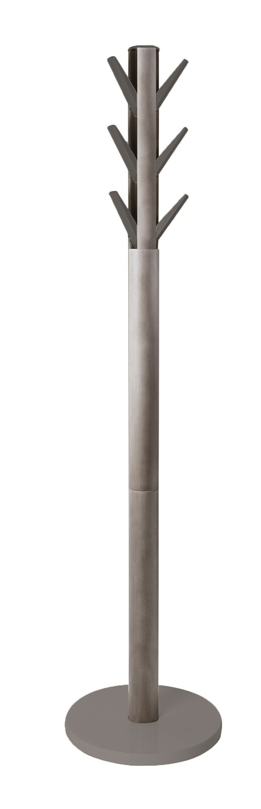 Moderner Garderobenständer aus Metall mit mehreren Haken, frontal abgebildet.