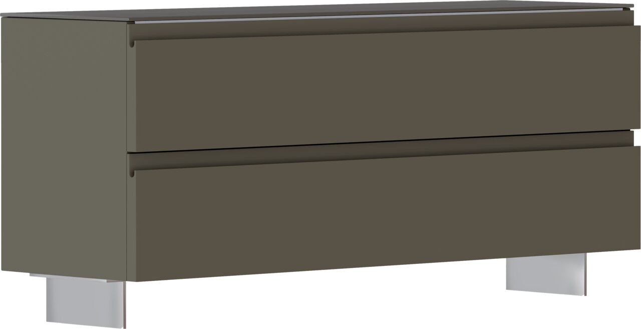 Moderano Garderobenbank LECCO Garderobenbank in dunklem Grau mit zwei Schubladen, seitliche Perspektive