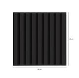 Quadratisches Dekopaneel in Schwarz mit vertikalen Streifen, Vorderansicht