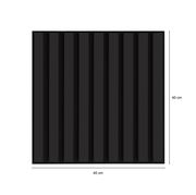 Quadratisches Dekopaneel in Schwarz mit vertikalen Streifen, Vorderansicht