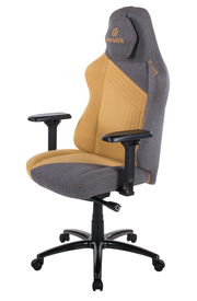 Gaming Stuhl in grau und gelb, seitliche Perspektive