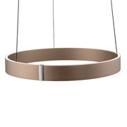 Moderne LED-Pendelleuchte in Ringform, seitliche Perspektive