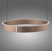 Moderne LED-Pendelleuchte in Ringform, seitliche Perspektive