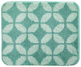 Badteppich Maila 50x60 cm in Vogelperspektive mit grünem geometrischem Muster