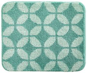 Badteppich Maila 50x60 cm in Vogelperspektive mit grünem geometrischem Muster