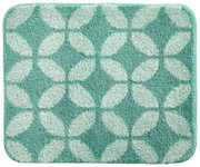 Badteppich Maila 50x60 cm in Vogelperspektive mit grünem geometrischem Muster
