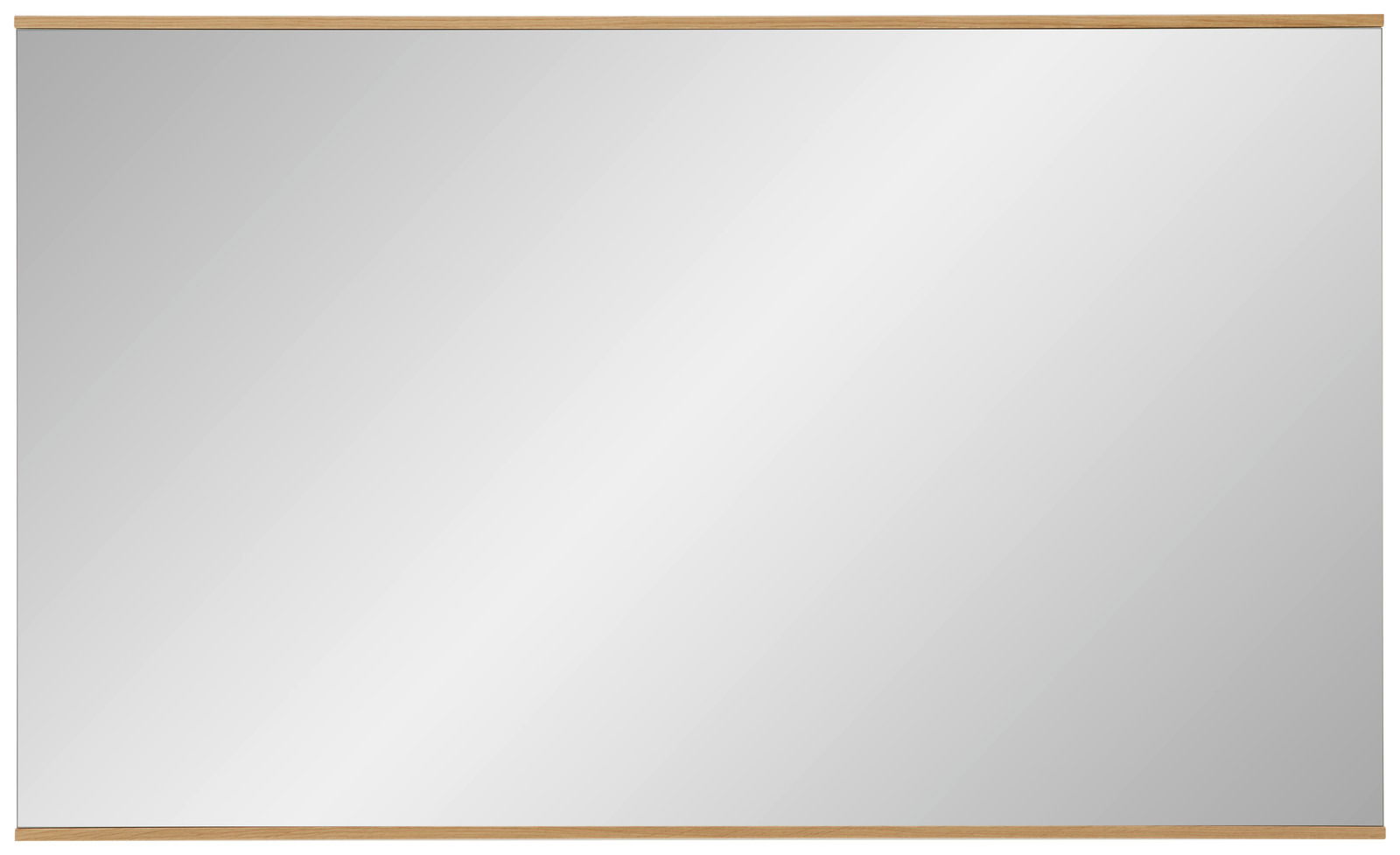 Rechteckiger Wandspiegel mit schmalem Holzrahmen, Frontalansicht