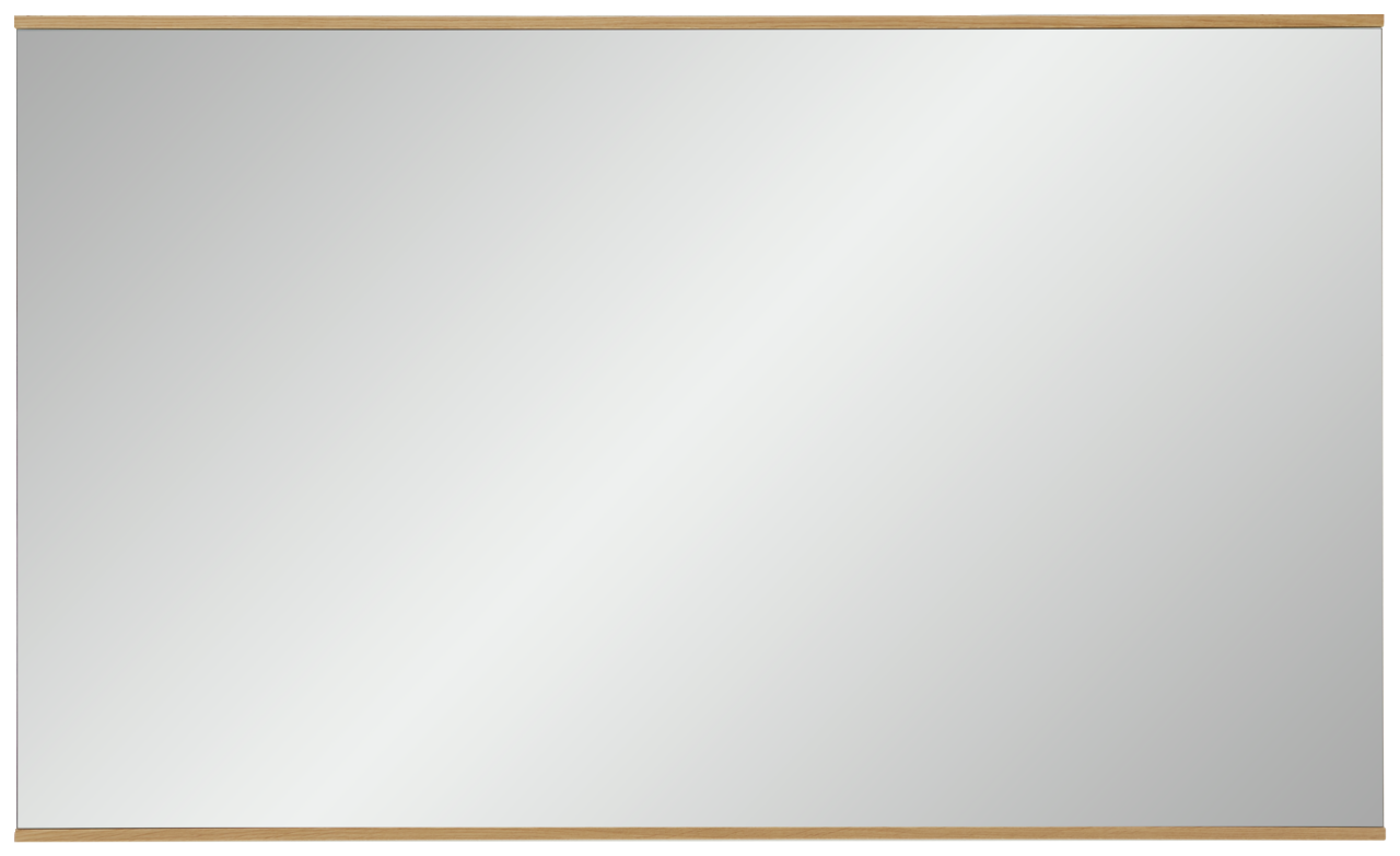 Rechteckiger Wandspiegel mit schmalem Holzrahmen, Frontalansicht