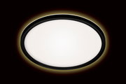 Runde LED-Deckenleuchte mit schwarzem Rahmen, Ansicht von unten