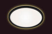 Runde LED-Deckenleuchte mit schwarzem Rahmen, Ansicht von unten