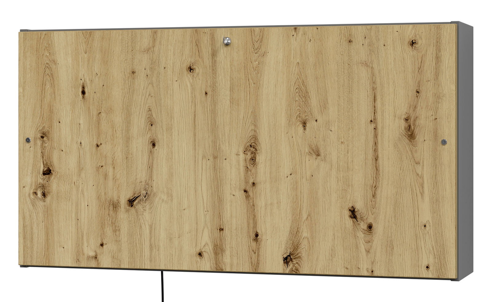 Wandschreibtisch aus Holz in geschlossener Position, Frontansicht