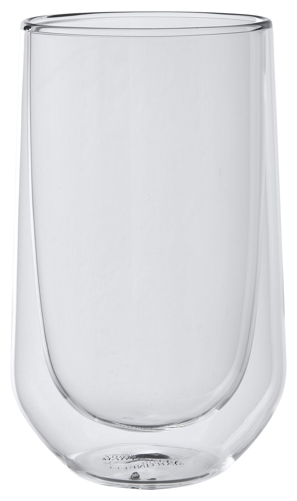 Alberto Martinelli Latte Macchiato Double 2er GLAS Doppelwandiges Glas für Latte Macchiato, frontal fotografiert.