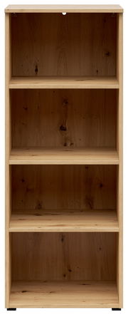 Holzregal mit vier offenen Fächern, frontale Ansicht