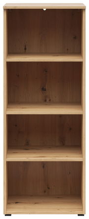 Holzregal mit vier offenen Fächern, frontale Ansicht