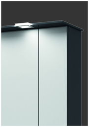 Spiegelschrank mit LED-Beleuchtung, seitliche Perspektive
