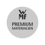 Logo der Marke WMF mit der Aufschrift 'Premium Materialien' in einer kreisförmigen Darstellung, Frontalansicht