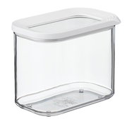 Transparente Vorratsdose Modula 1000 ml mit weißem Deckel, seitliche Perspektive