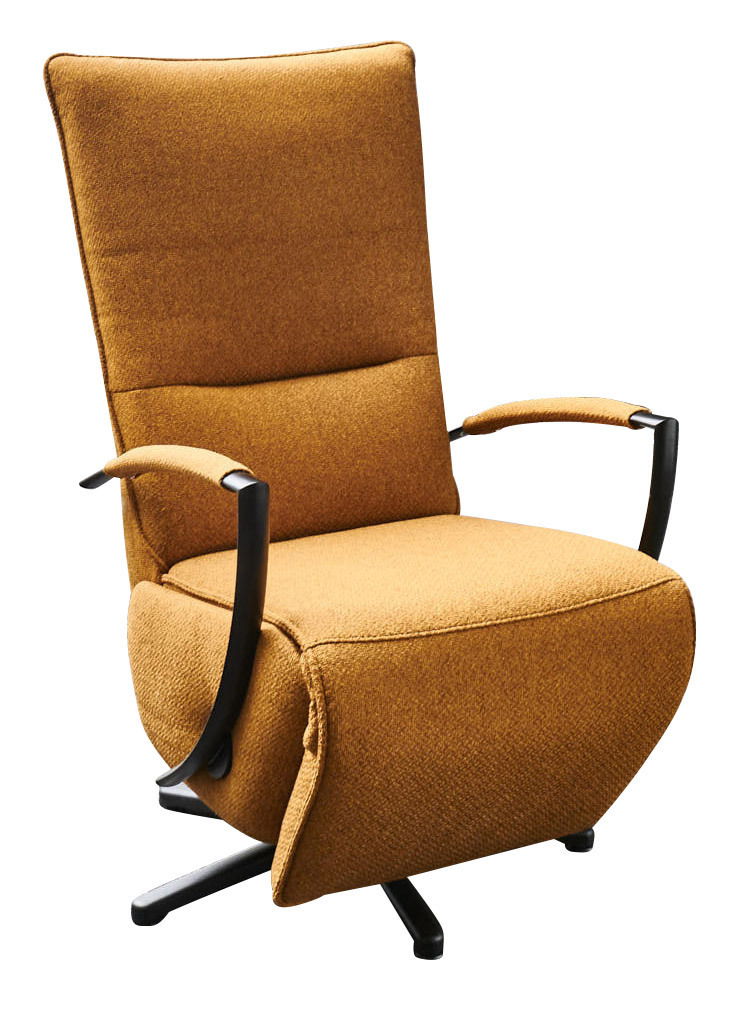 Moderano Relaxsessel ALPHA Drehbarer Relaxsessel in senfgelber Farbe, seitliche Perspektive