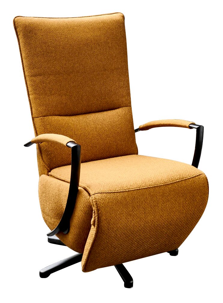 Moderano Relaxsessel ALPHA Drehbarer Relaxsessel in senfgelber Farbe, seitliche Perspektive