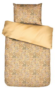 Bettwäsche-Set mit floralem Muster in warmen Gelbtönen, Draufsicht