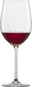 Bordeauxglas Prizma mit rotem Wein, frontale Ansicht