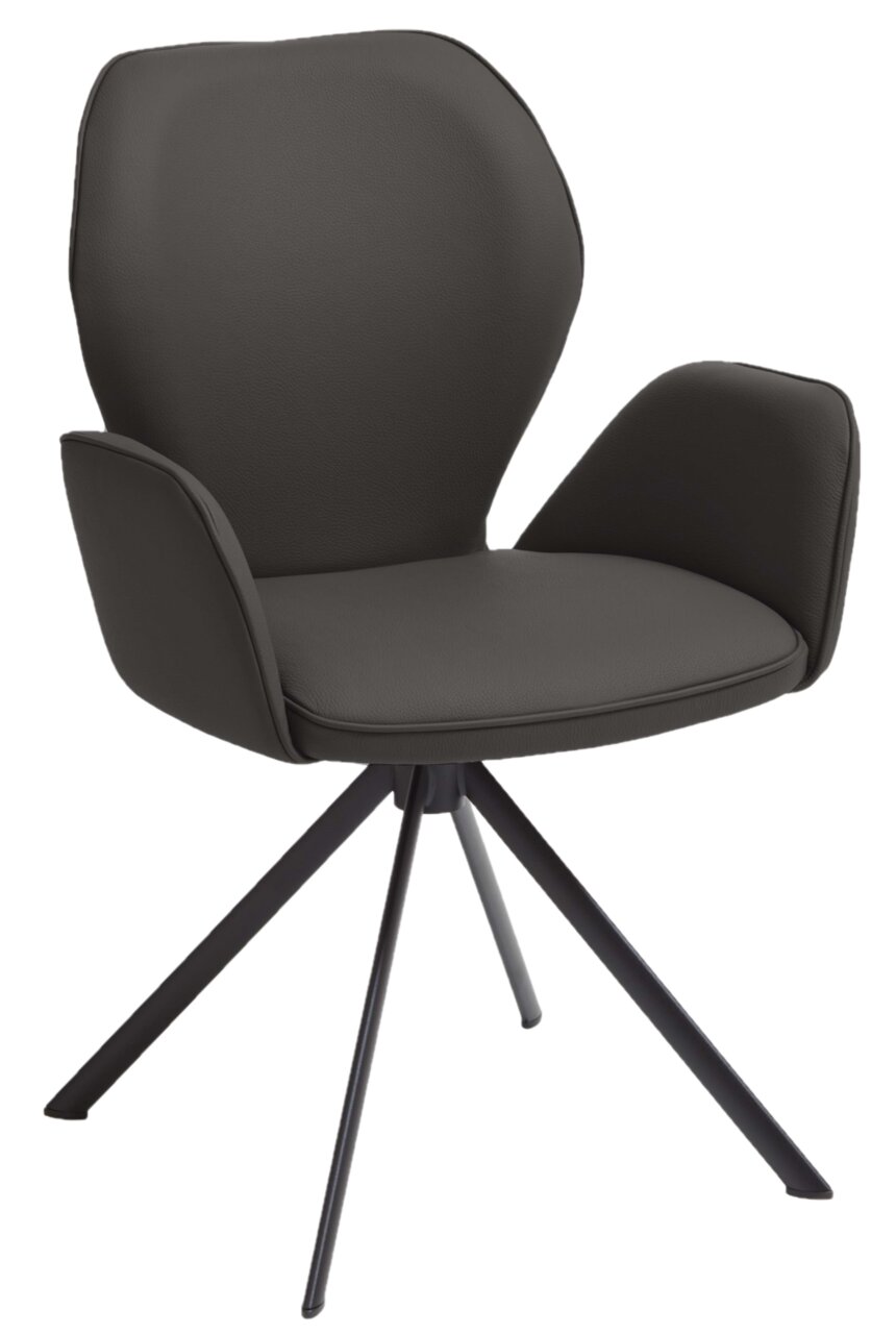 Valdera Sessel COLORADO-TREND-LINE Moderner schwarzer Sessel mit gepolstertem Sitz und Rückenlehne, sowie vier Metallbeinen, seitliche Perspektive