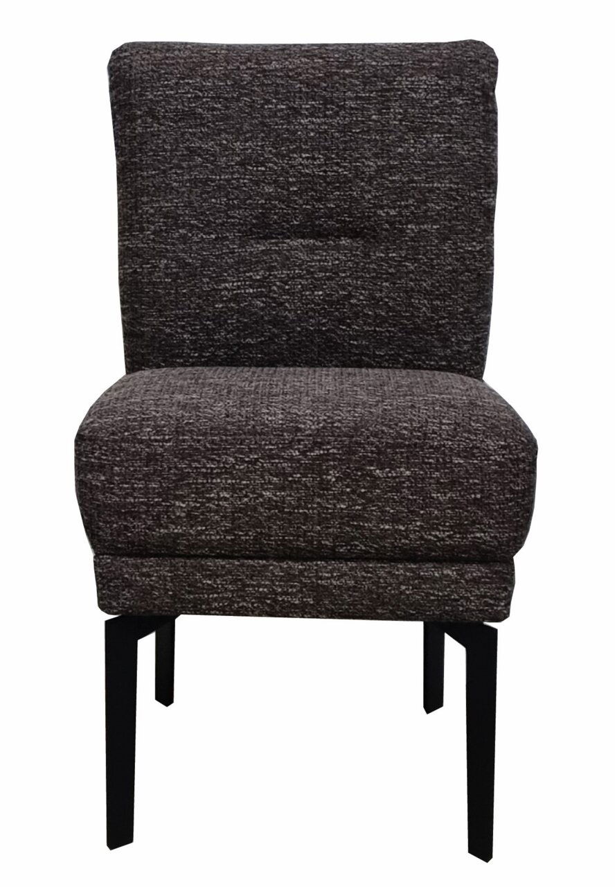 Moderano Stuhl SINGAPUR Moderner, gepolsterter Stuhl in dunklem Stoff, Vorderansicht