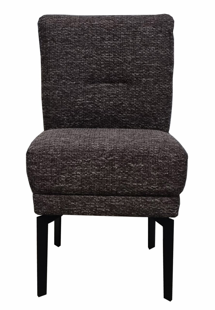 Moderano Stuhl SINGAPUR Moderner, gepolsterter Stuhl in dunklem Stoff, Vorderansicht