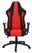 Roter und schwarzer Gaming-Stuhl mit ergonomischem Design, Vorderansicht