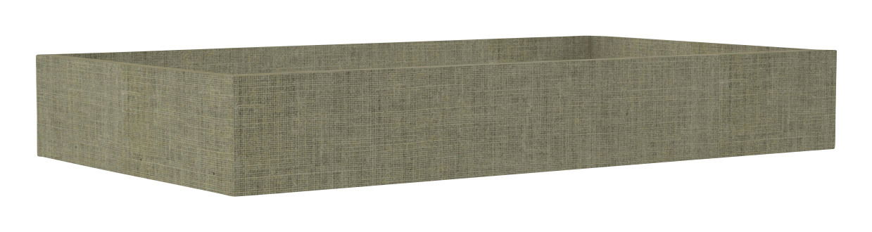 Hom´in Schublade UNIT Rechteckige, braune Schublade aus Stoff in schräger Perspektive von vorne rechts.