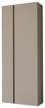 Hänge-Garderobenschrank mit zwei Türen in Beige, seitliche Perspektive