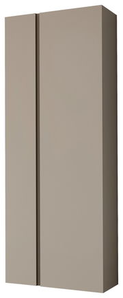 Hänge-Garderobenschrank mit zwei Türen in Beige, seitliche Perspektive