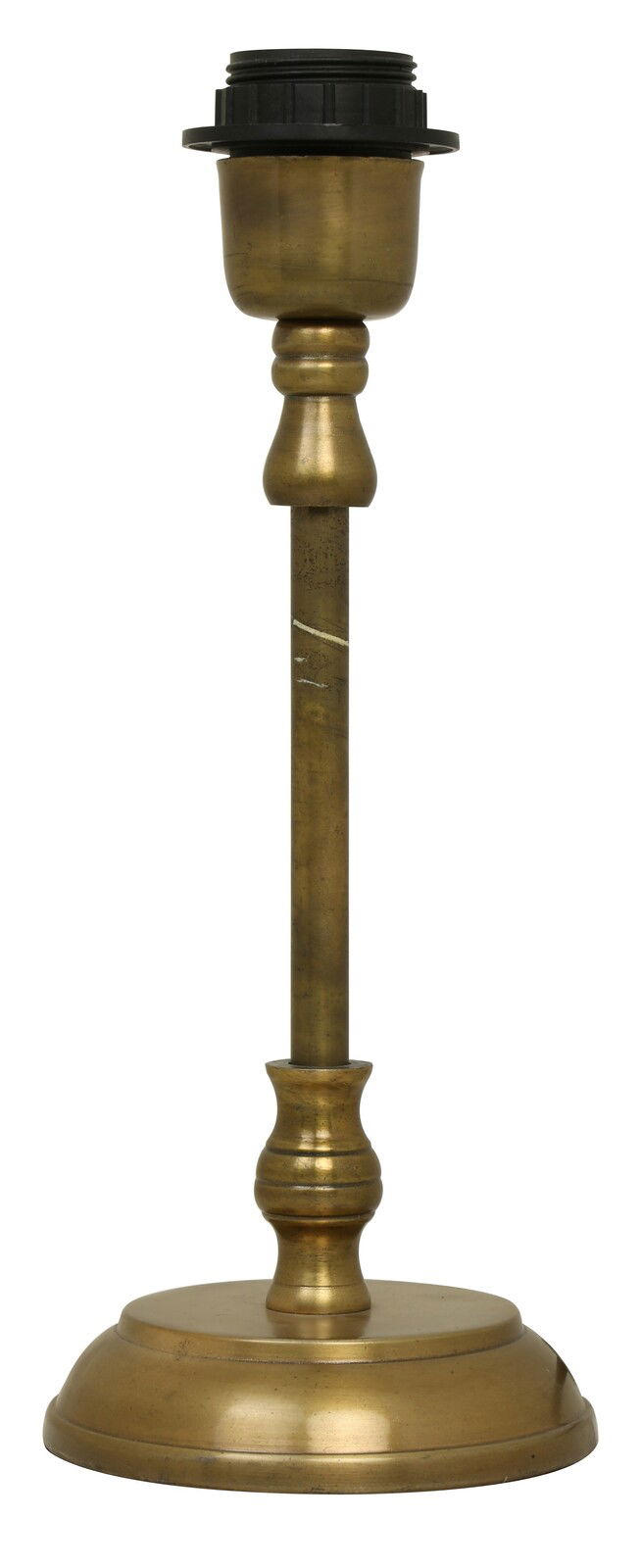 Messingfarbener Lampenfuß MITHUN in klassischem Design, frontal abgebildet.