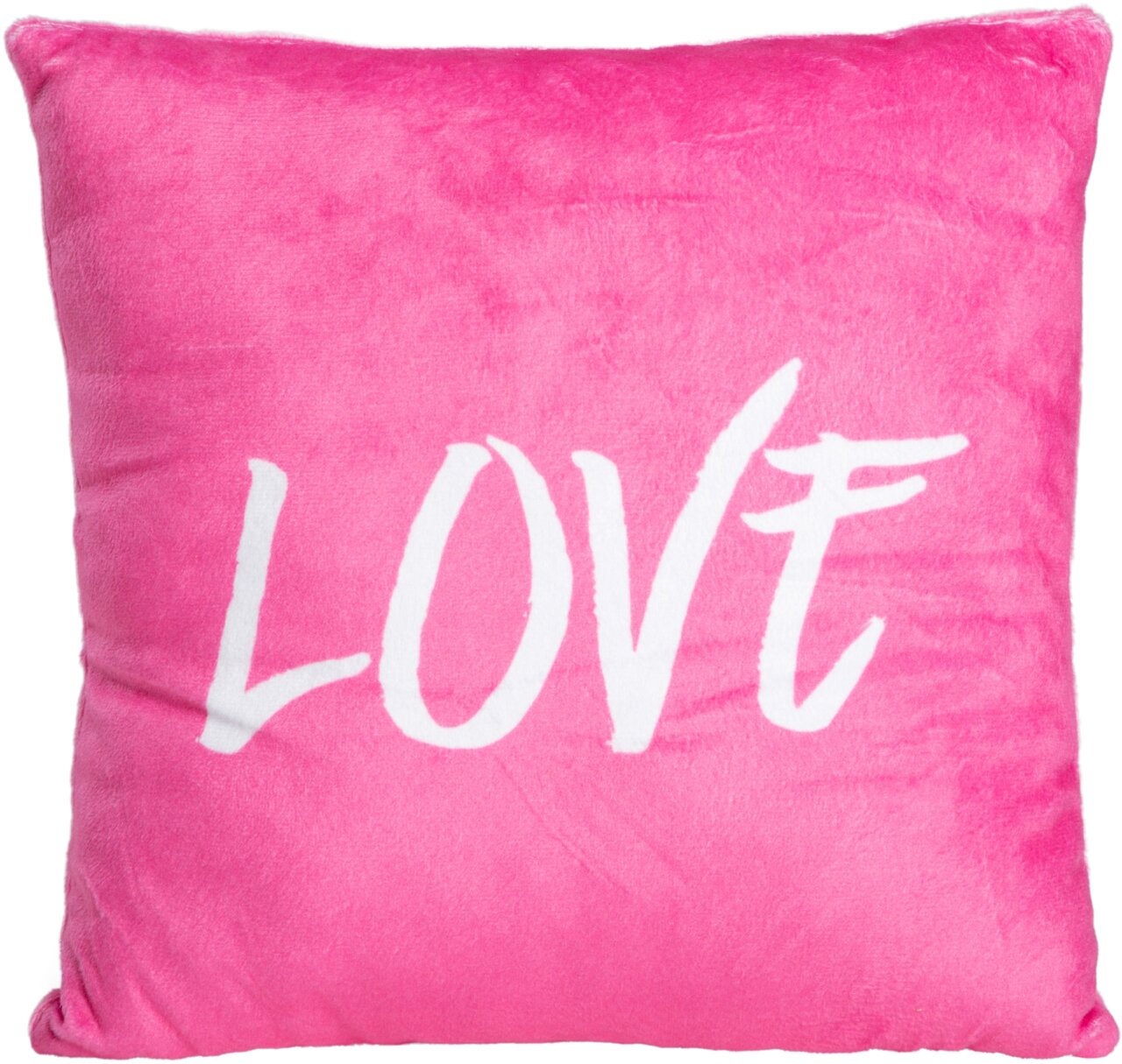 Stuco Sprüche Dekokissen 25x25cm LOVE Pinkes Dekokissen mit dem Wort 'LOVE' in weißer Schrift, Vorderansicht