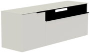 Hänge-Lowboard in modernem Design, seitliche Perspektive