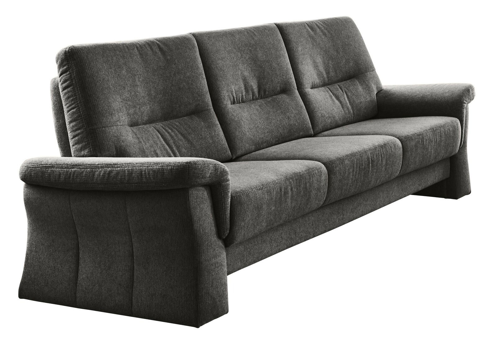 Landscape Sofa 3,5er BOTTROP Graues 3,5-Sitzer-Sofa mit weicher Polsterung, seitliche Perspektive