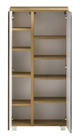 Offener Midischrank mit mehreren Regalböden, Frontansicht