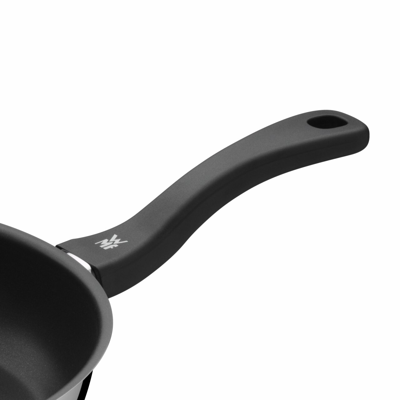 Koekenpan van 28 cm met ergonomisch handvat, zijaanzicht